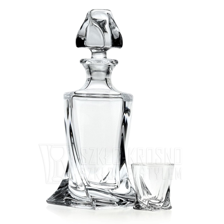 Kryształowy zestaw do wódki Bohemia Quadro 6+1