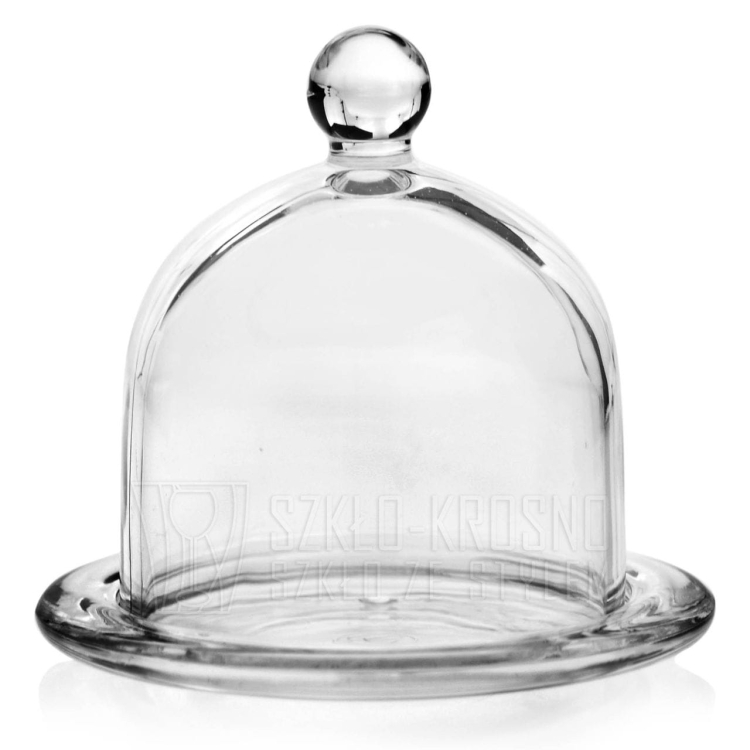 Szklany pojemnik z kloszem na cytrynę, pomidora