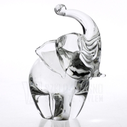 Figurka szklana - słoń z uniesioną trąbą 17cm