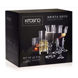 Komplet kieliszków i szklanek KROSNO KRISTA-DECO 36 el.