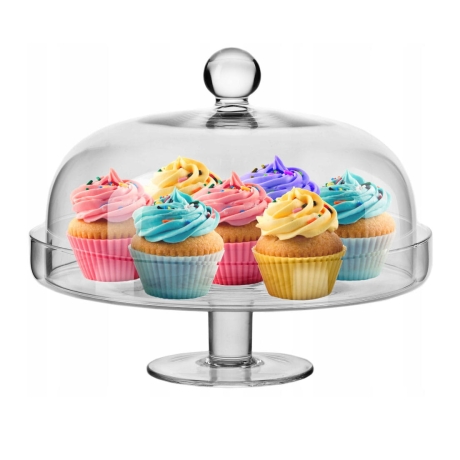 Przejdź do produktu Patera z kloszem na tort ciasta KROSNO Elite ⌀ 28cm | Servo Line