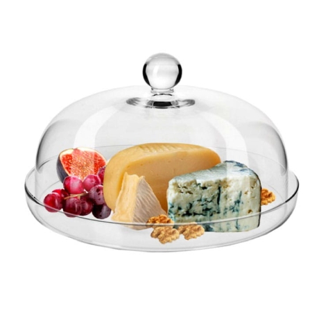 Przejdź do produktu Talerz z kloszem, patera na tort ciasta KROSNO Elite ⌀ 28cm | Servo Line