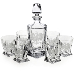 Ekskluzywny zestaw do whisky z kryształowego szkła z grawerem ORZEŁ POLSKA
