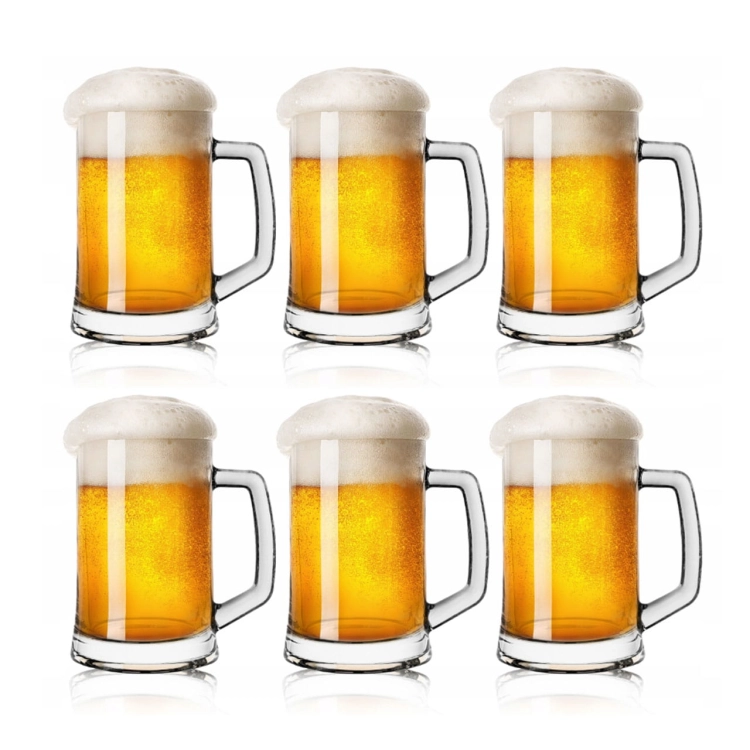 Wysokie kufle z rączką do piwa kufel 500ml 0,5L 6szt