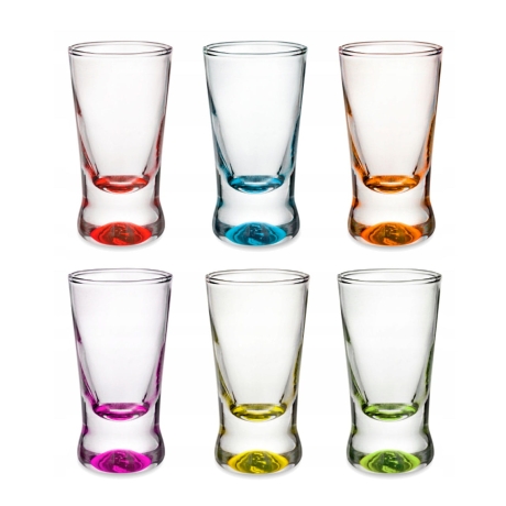 Przejdź do produktu Kieliszki do wódki shotów kolorowe dno 25ml 6szt