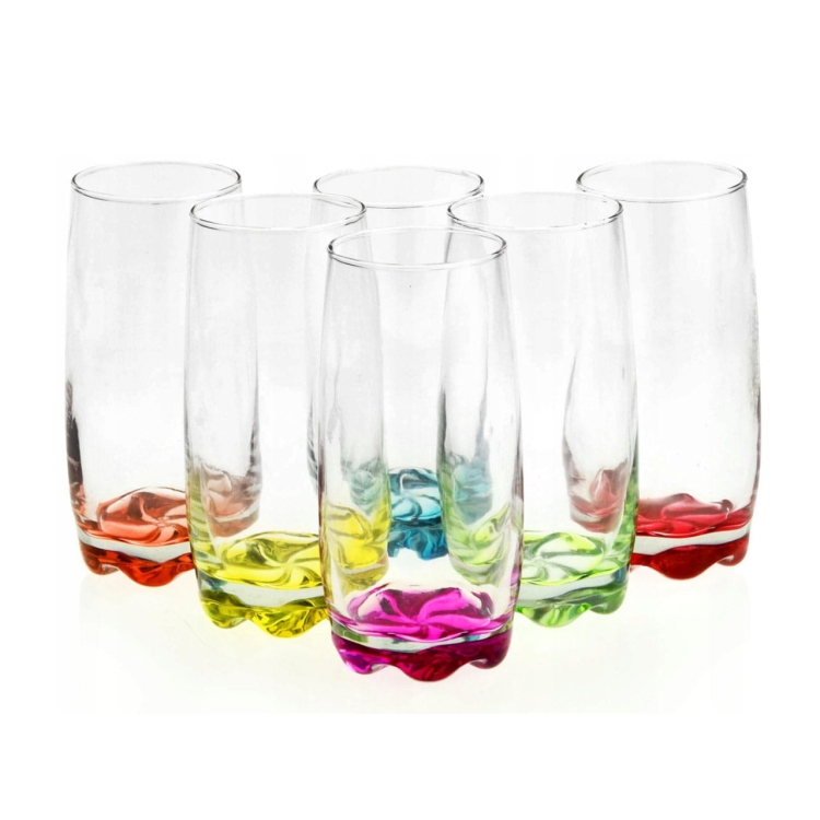 Kolorowe wysokie szklanki do soku, drinków 350ml
