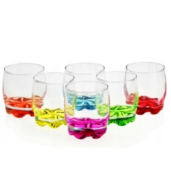 Kolorowe niskie szklanki do whisky drinków soku 250ml