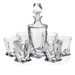 Ekskluzywny zestaw do whisky Bohemia Quadro 6+1 Kryształ