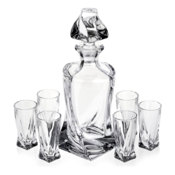 Ekskluzywny zestaw do wódki likieru Bohemia Quadro 6+1