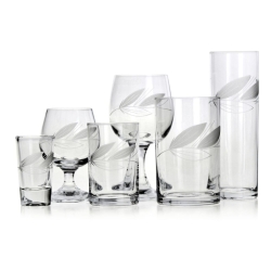 Komplet szkła użytkowego, zdobiony kieliszki + szklanki 36 el. "Gałązka II"