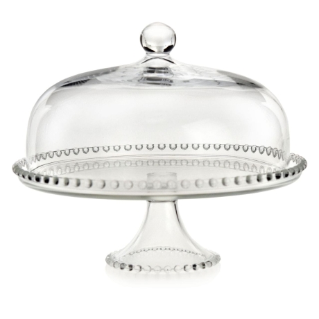 Przejdź do produktu Szklana patera z kloszem na nodze Kulki 32 cm JASŁO