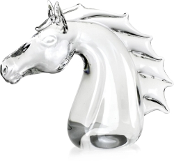 Rzeźba szklana - głowa konia bezbarwna