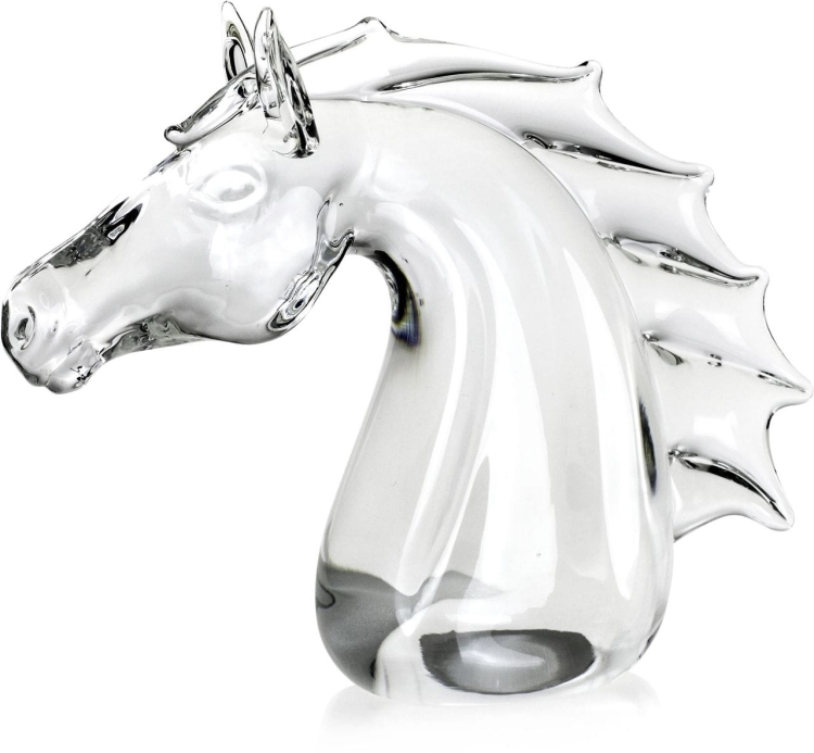 Rzeźba szklana - głowa konia bezbarwna