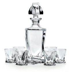 Kryształowy zestaw do wódki Bohemia Quadro 6+1