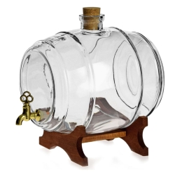 Szklana beczułka, antałek z kranikiem na bimber 5L Bezbarwna