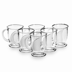 Komplet szklanek do herbaty, kawy 400 ml PŁETWA 6 sztuk