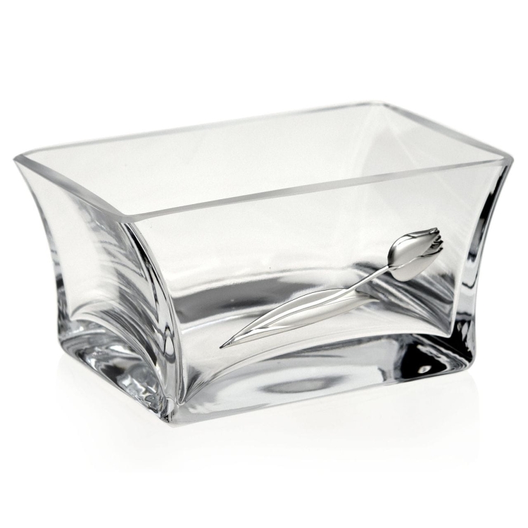 Ekskluzywna salaterka zdobiona srebrny tulipan