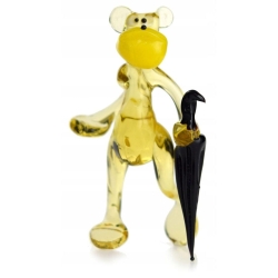 Szklana FIGURKA rzeźba na prezent MAŁPA L030