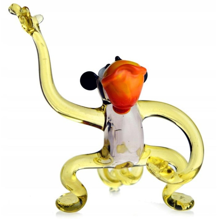Szklana FIGURKA rzeźba na prezent MAŁPA L036