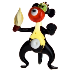 Szklana FIGURKA rzeźba na prezent MAŁPA L034