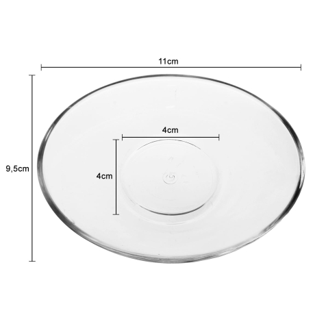 Przejdź do produktu Spodek szklany OWALNY podstawka 11x9,5 cm | 1szt.