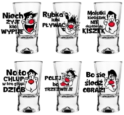 Kieliszki do wódki shotów z nadrukiem X 25ml - Humor Buźki Toasty (2)