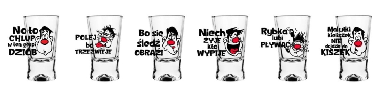 Kieliszki do wódki shotów z nadrukiem X 25ml - Humor Buźki Toasty (2)