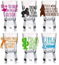 Kieliszki do wódki shotów z nadrukiem X 25ml - Humor Toasty Zwierzęta (3)