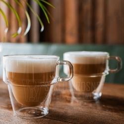 Piętrowane kubki termiczne do kawy latte Vialli Design Senso 350ml