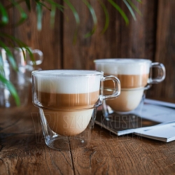 Piętrowane kubki termiczne do kawy latte Vialli Design Senso 350ml