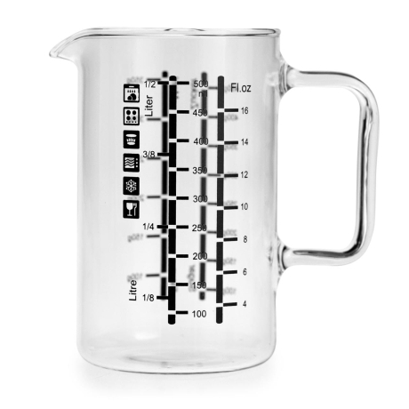 Przejdź do produktu Dzbanek z rączką Żaroodporny Miarka kuchenna 0.5L SIMAX