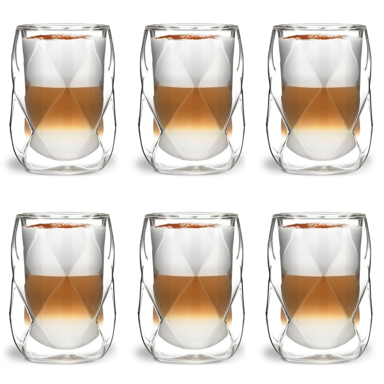 Szklanki termiczne do kawy, latte macchiato, cappuccino 350ml GEO