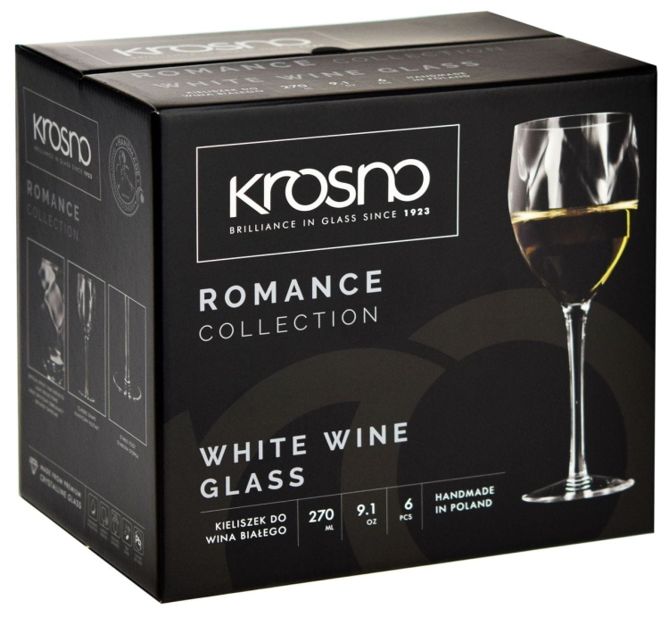 Kieliszki do wina białego KROSNO Handmade ROMANCE 270ml