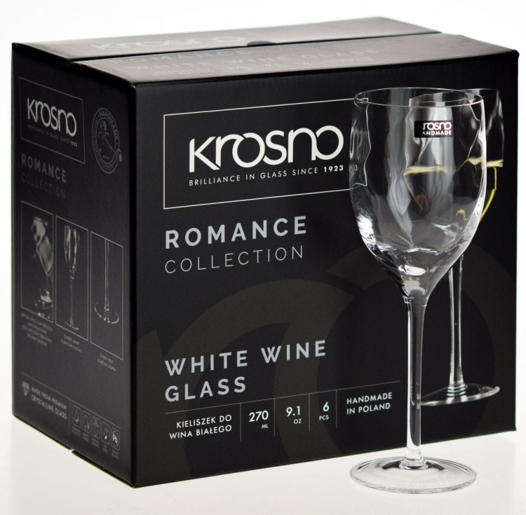 Kieliszki do wina białego KROSNO Handmade ROMANCE 270ml