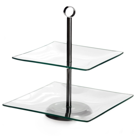 Przejdź do produktu Szklana patera piramida 2 poziomy  21/25 cm Ambition LAURA