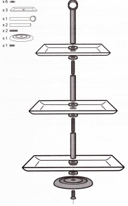 AMBITION Laura Patera kwadratowa trzypoziomowa 3-poziomowa 21/25/30 cm