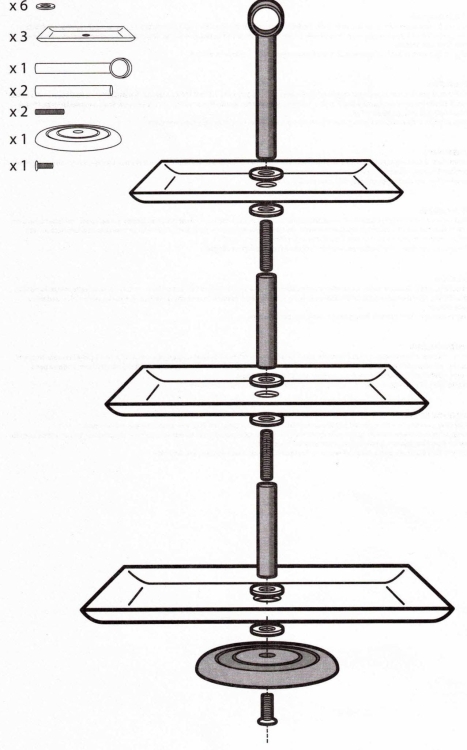 AMBITION Laura Patera kwadratowa trzypoziomowa 3-poziomowa 21/25/30 cm