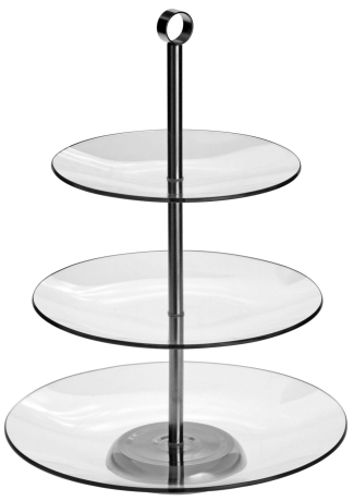 Przejdź do produktu Patera szklana okrągła 3-poziomowa AMBITION Leila 21 , 25, 30 cm
