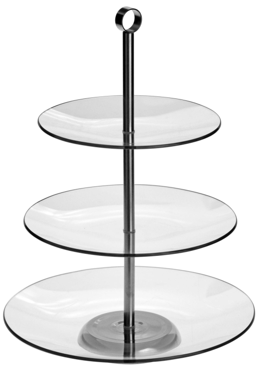 Patera szklana okrągła 3-poziomowa AMBITION Leila 21 , 25, 30 cm