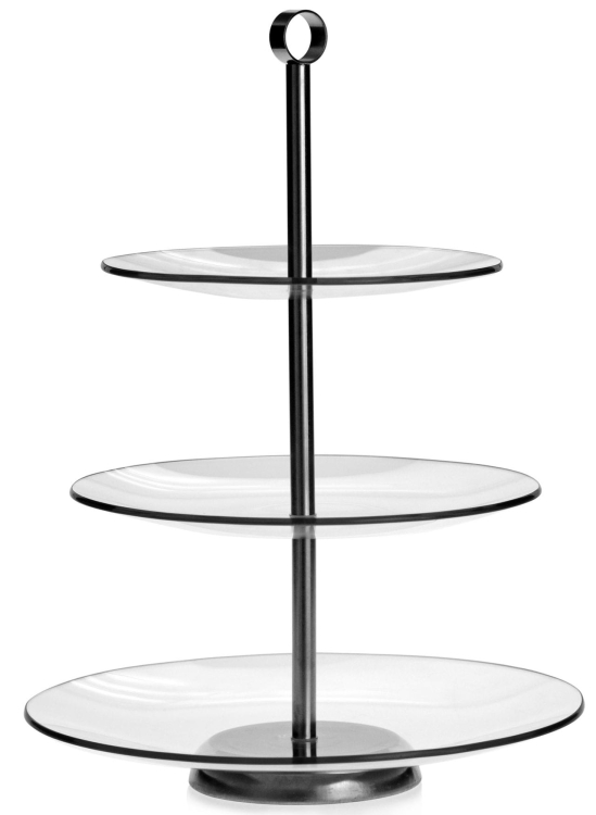 Patera szklana okrągła 3-poziomowa AMBITION Leila 21 , 25, 30 cm