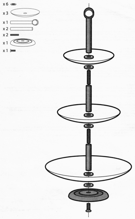 Patera szklana okrągła 3-poziomowa AMBITION Leila 21 , 25, 30 cm