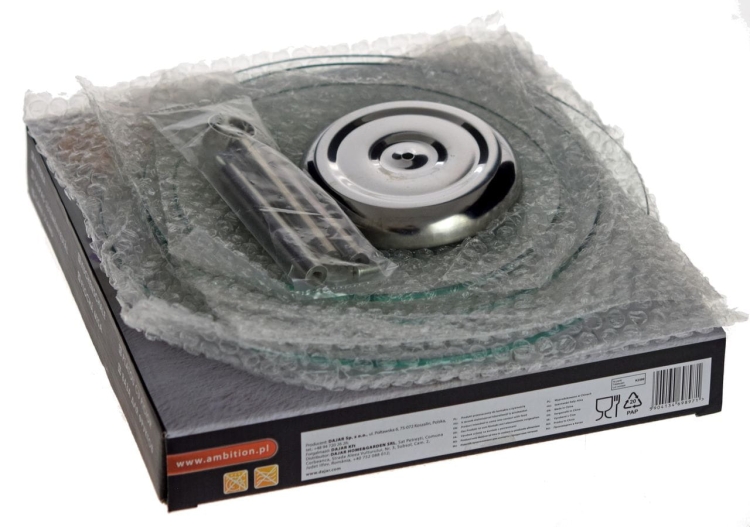 Patera szklana okrągła 3-poziomowa AMBITION Leila 21 , 25, 30 cm