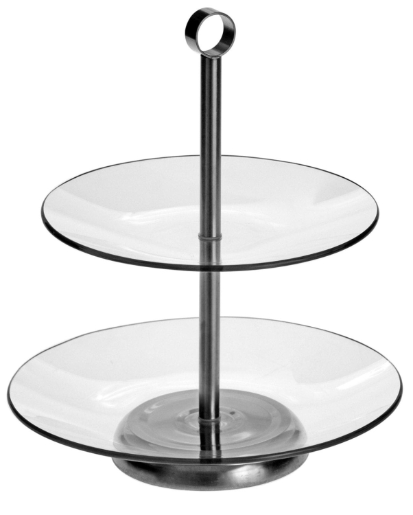 Patera szklana dwupoziomowa AMBITION Leila 25 cm 2-poziomowa