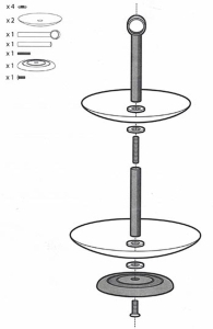 Patera szklana dwupoziomowa AMBITION Leila 25 cm 2-poziomowa