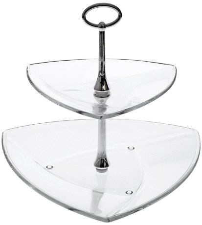 Przejdź do produktu Szklana patera piramida - 2 piętrowa TRÓJKĄT 28x28 cm