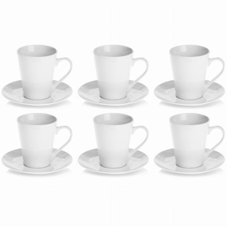 Przejdź do produktu Ceramiczne kubki do kawy, herbaty Maja 250 ml + 6 spodków 12 el.