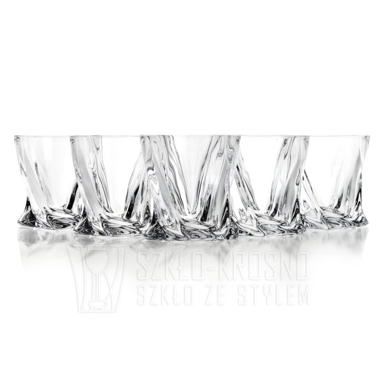 Ekskluzywne kryształowe szklanki do whisky Bohemia Quadro 6 szt.