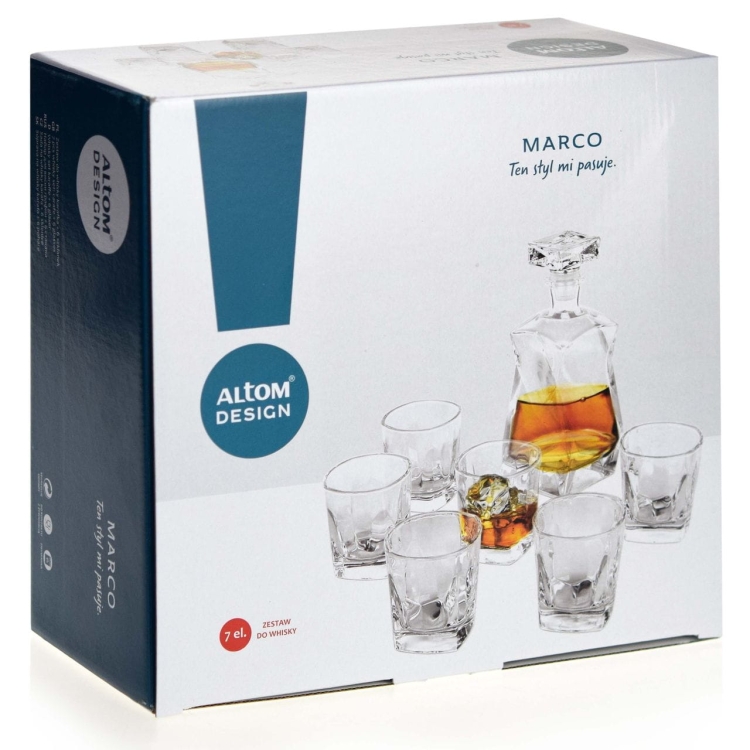 Zestaw do whisky karafka + 6 szklanek MARCO