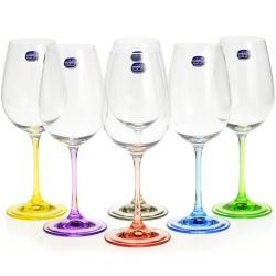 Kolorowe kieliszki do wina, wody BOHEMIA Rainbow 350ml