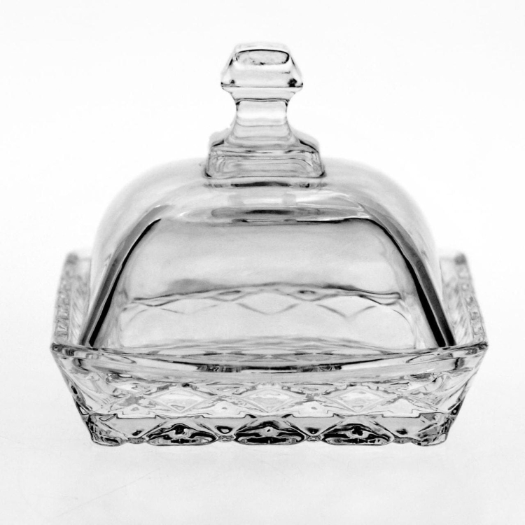 Szklana maselnica z pokrywką maselniczka DOMOTTI Aurora 17 x 10,5 cm